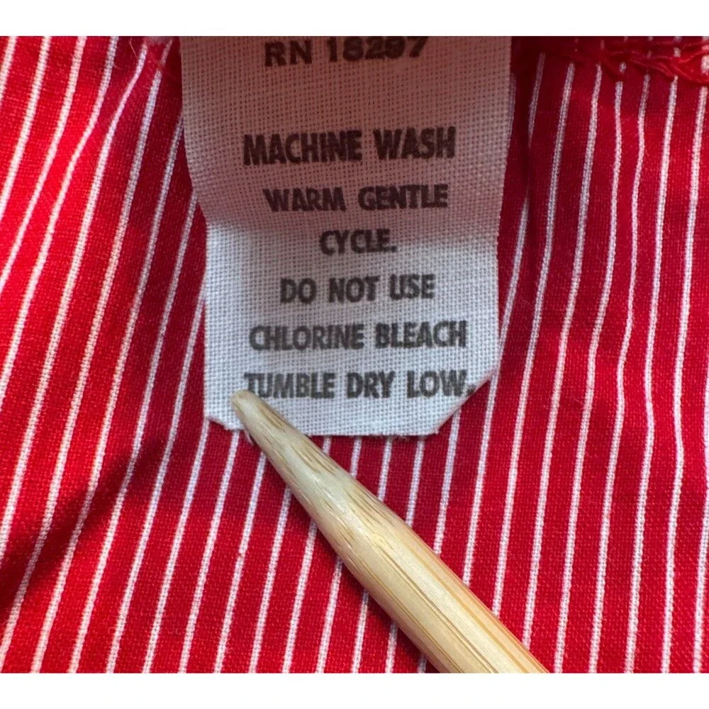 Vintage 80s Clicastro & Co Red Pinstripe Baby Dress Bloomers Set 12-18M USA